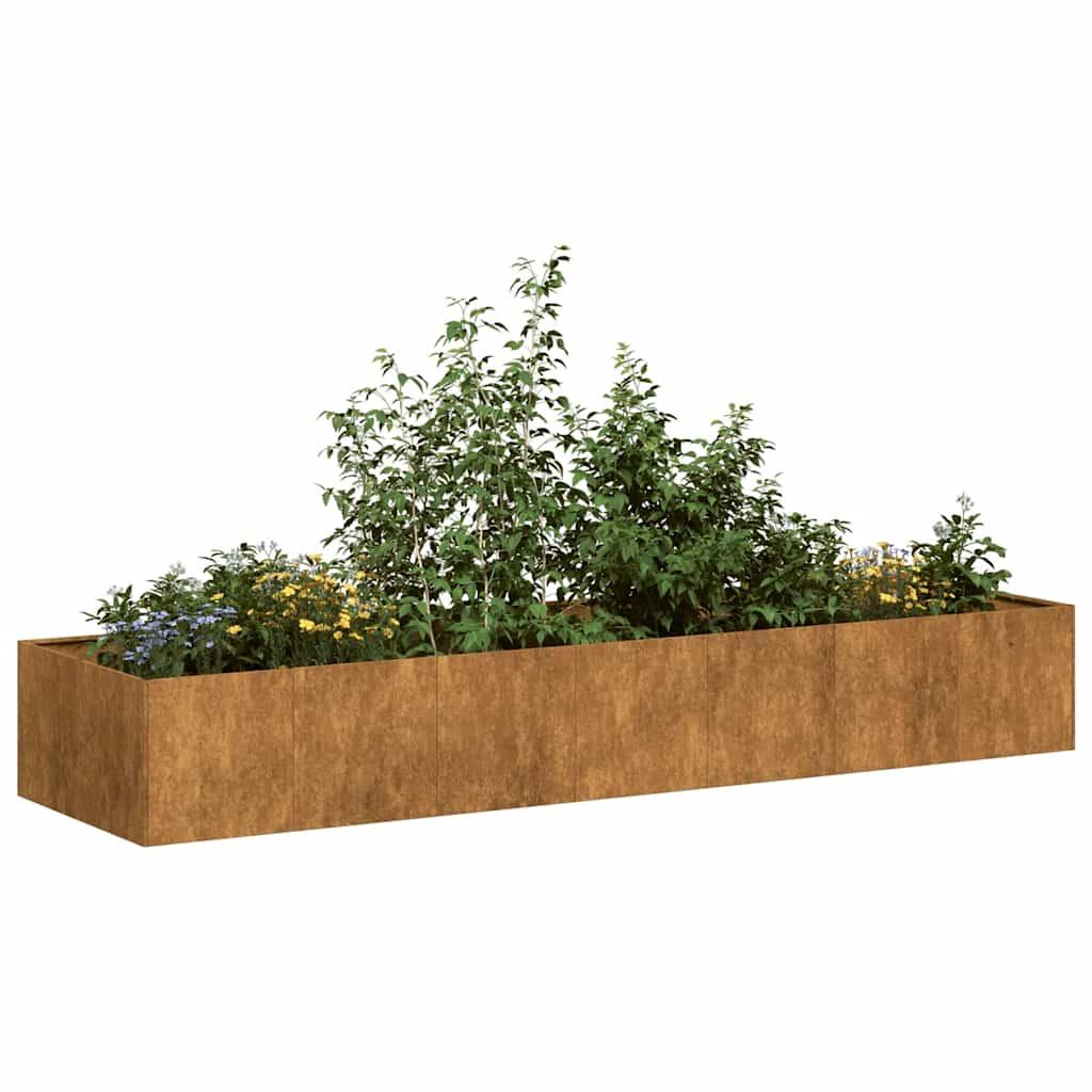 Plantekasse rustfarvet 280x80x40 cm forvitringsstål Plantekasse rustfarvet 280x80x40 cm forvitringsstål