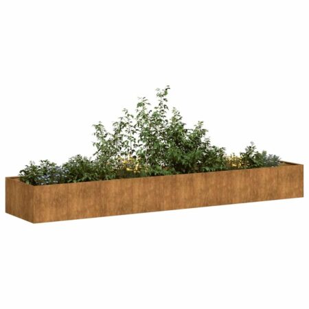 Plantekasse rustfarvet 360x80x40 cm forvitringsstål