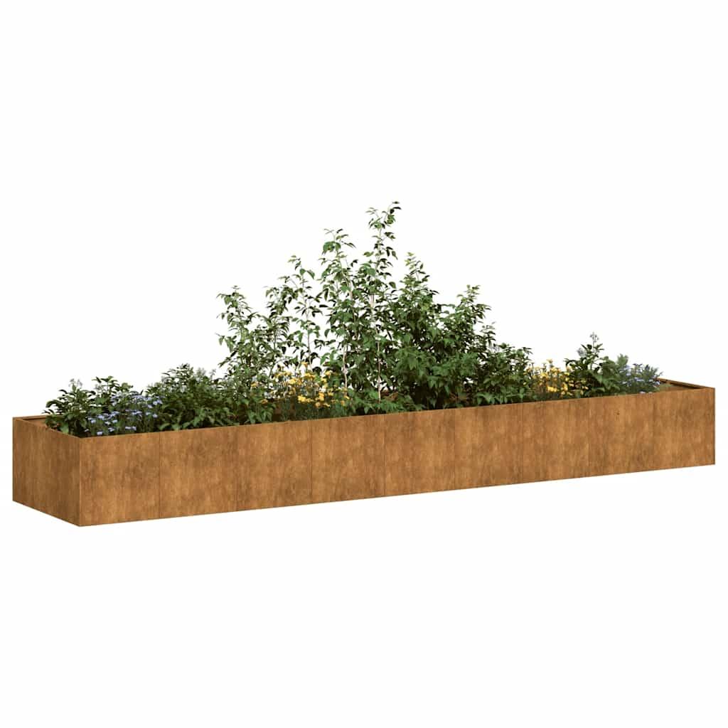Plantekasse rustfarvet 360x80x40 cm forvitringsstål Plantekasse rustfarvet 360x80x40 cm forvitringsstål