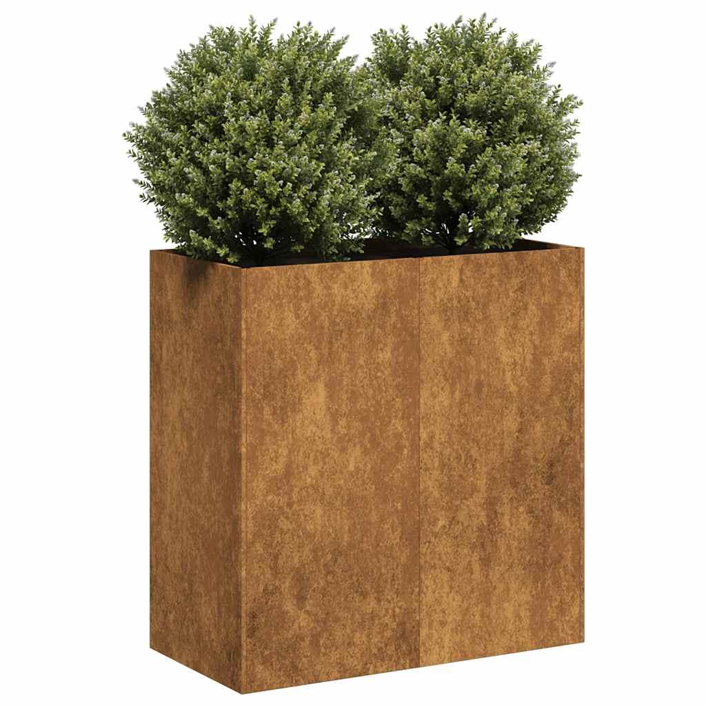 Plantekasse rustfarvet 80x40x80 cm forvitringsstål Plantekasse rustfarvet 80x40x80 cm forvitringsstål