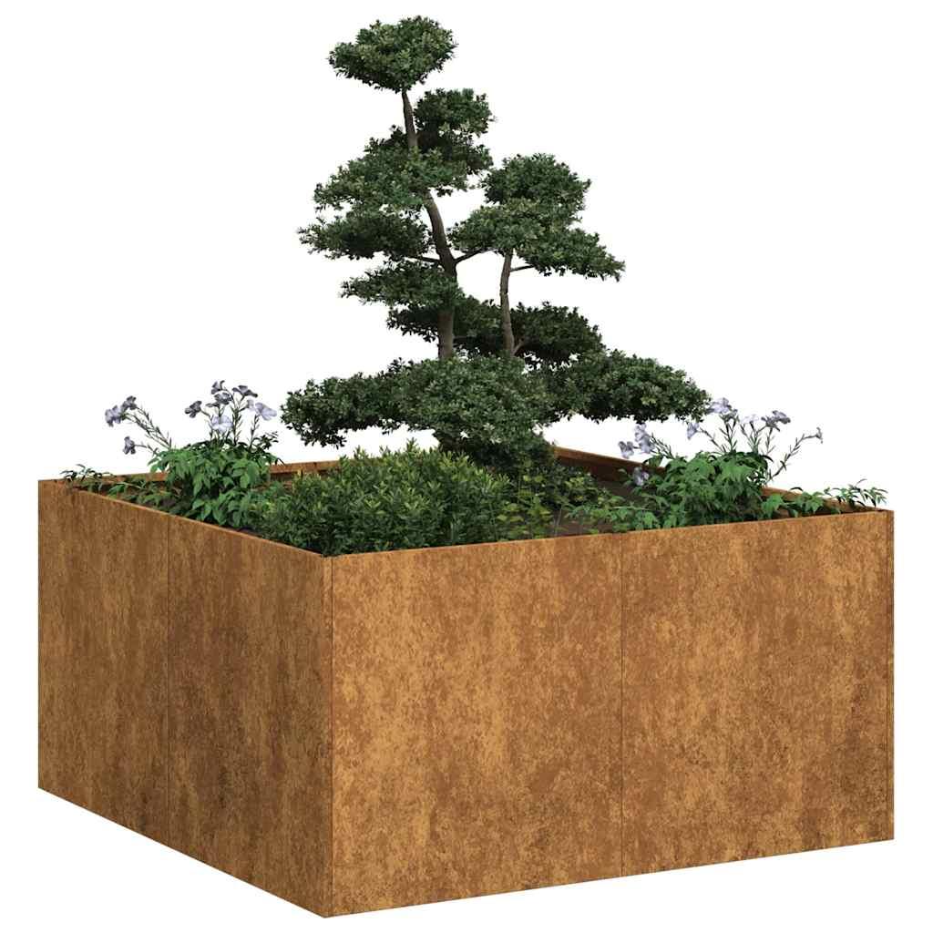 Plantekasse rustfarvet 80x80x40 cm forvitringsstål Plantekasse rustfarvet 80x80x40 cm forvitringsstål