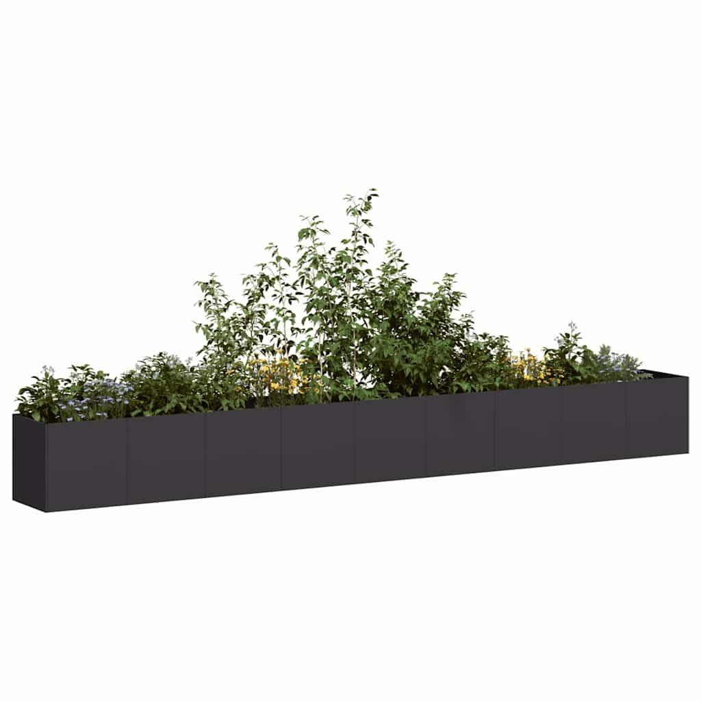 Plantekasse sort 360x40x40 cm koldvalset stål Plantekasse sort 360x40x40 cm koldvalset stål