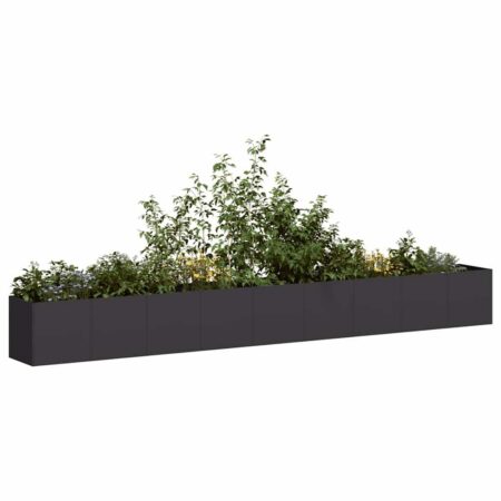 Plantekasse sort 360x40x40 cm koldvalset stål