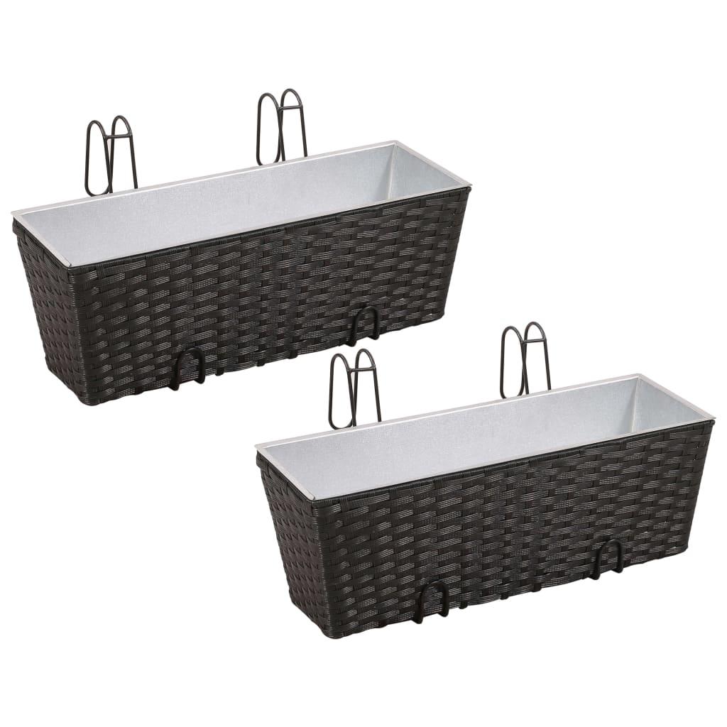 Plantekasse til altan 2 stk. 50 cm sort Plantekasse til altan 2 stk. 50 cm sort