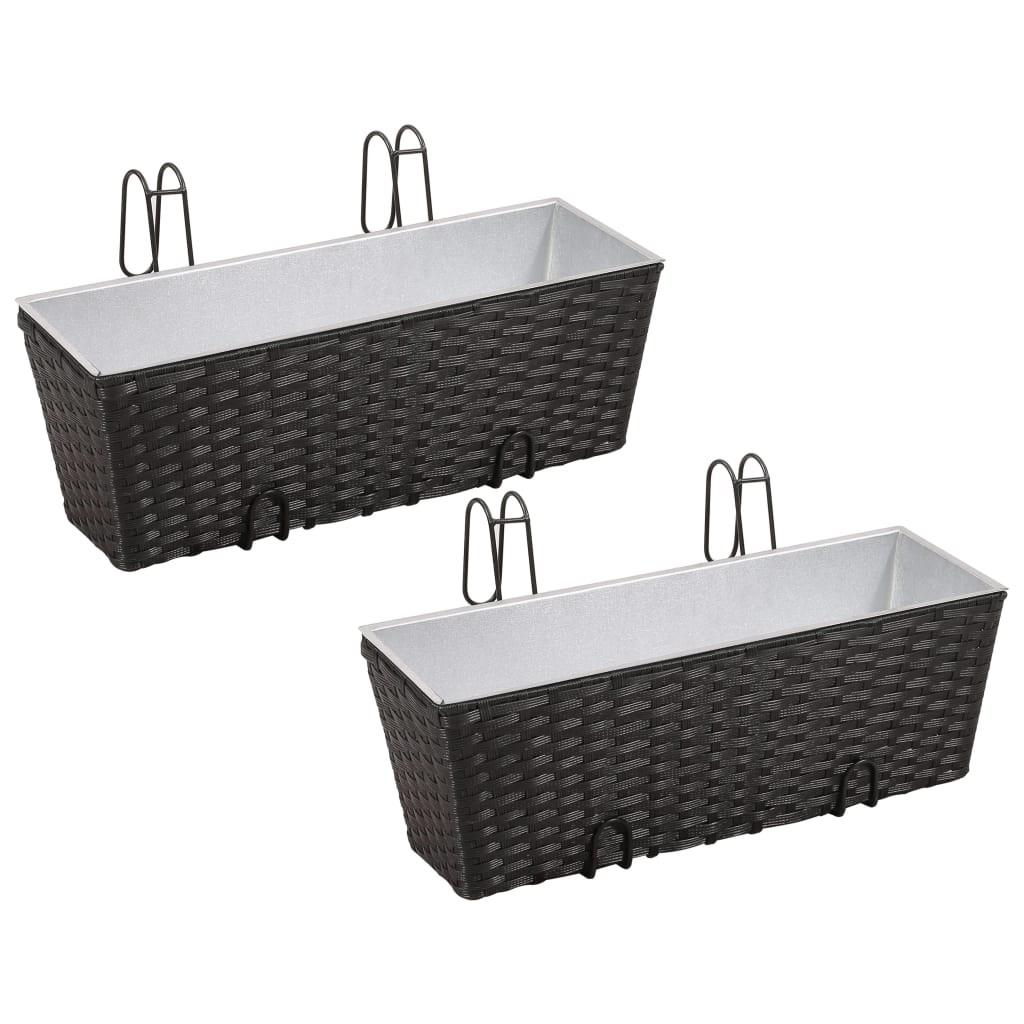 Plantekasse til altan 2 stk. 50 cm sort Plantekasse til altan 2 stk. 50 cm sort
