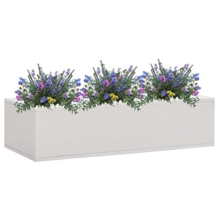 Plantekasse til kontor 90x40x23 cm stål lysegrå