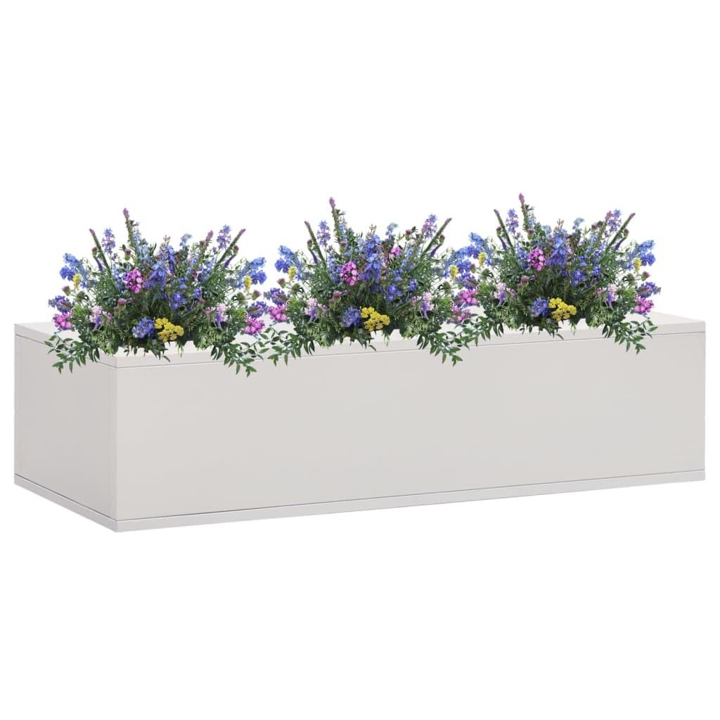 Plantekasse til kontor 90x40x23 cm stål lysegrå Plantekasse til kontor 90x40x23 cm stål lysegrå