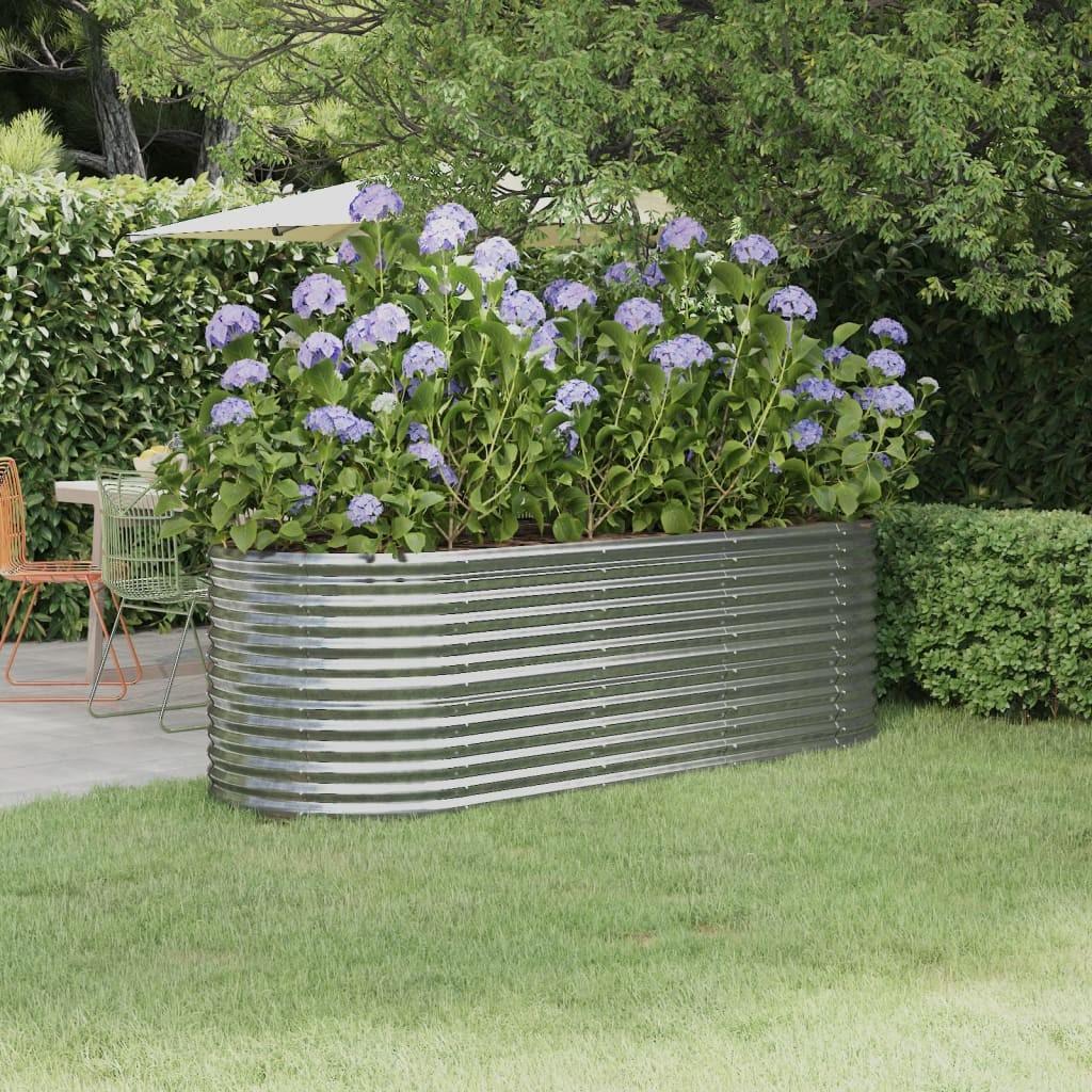 Plantekasse/højbed 224 × 80 × 68 cm - galvaniseret stål, sølvfarvet Plantekasse/højbed 224 × 80 × 68 cm - galvaniseret stål, sølvfarvet