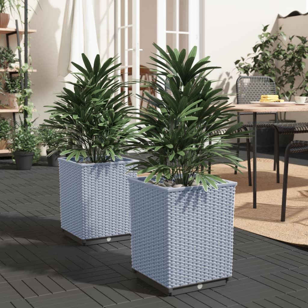 Plantekasser 2 stk. 30x30x37 cm polypropylen lysegrå Plantekasser 2 stk. 30x30x37 cm polypropylen lysegrå