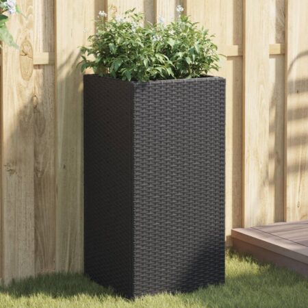 Plantekasser 2 stk. 40x40x60 cm polyrattan sort