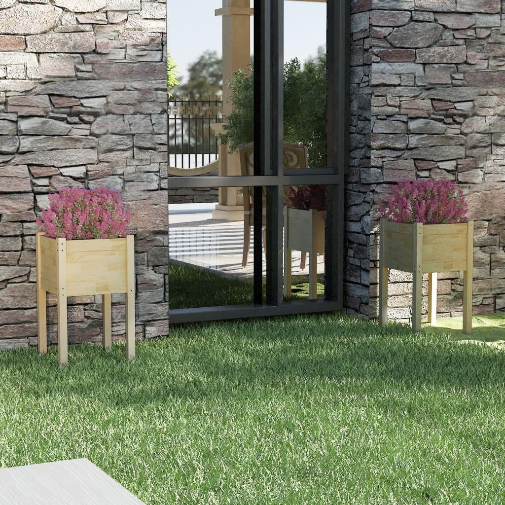 Plantekasser 2 stk. 40x40x70 cm massivt fyrretræ Plantekasser 2 stk. 40x40x70 cm massivt fyrretræ