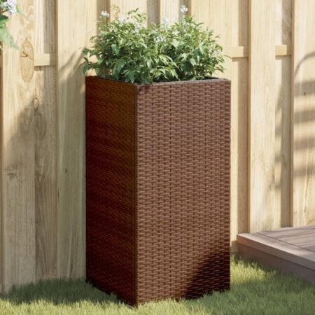Plantekasser 2 stk. 40x40x80 cm polyrattan brun