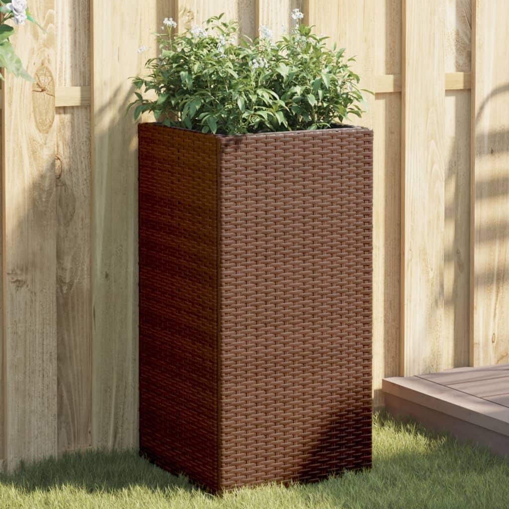 Plantekasser 2 stk. 40x40x80 cm polyrattan brun Plantekasser 2 stk. 40x40x80 cm polyrattan brun
