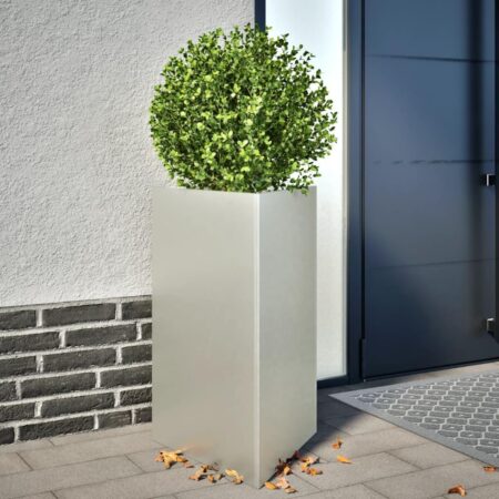 Plantekasser 2 stk. 50x43x75 cm trekantet rustfrit stål sort