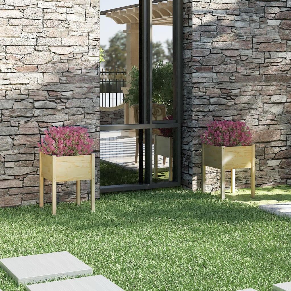 Plantekasser 2 stk. 50x50x70 cm massivt fyrretræ Plantekasser 2 stk. 50x50x70 cm massivt fyrretræ