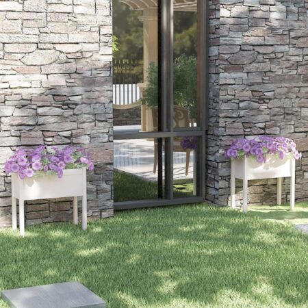 Plantekasser 2 stk. 70x31x70 cm massivt fyrretræ hvid