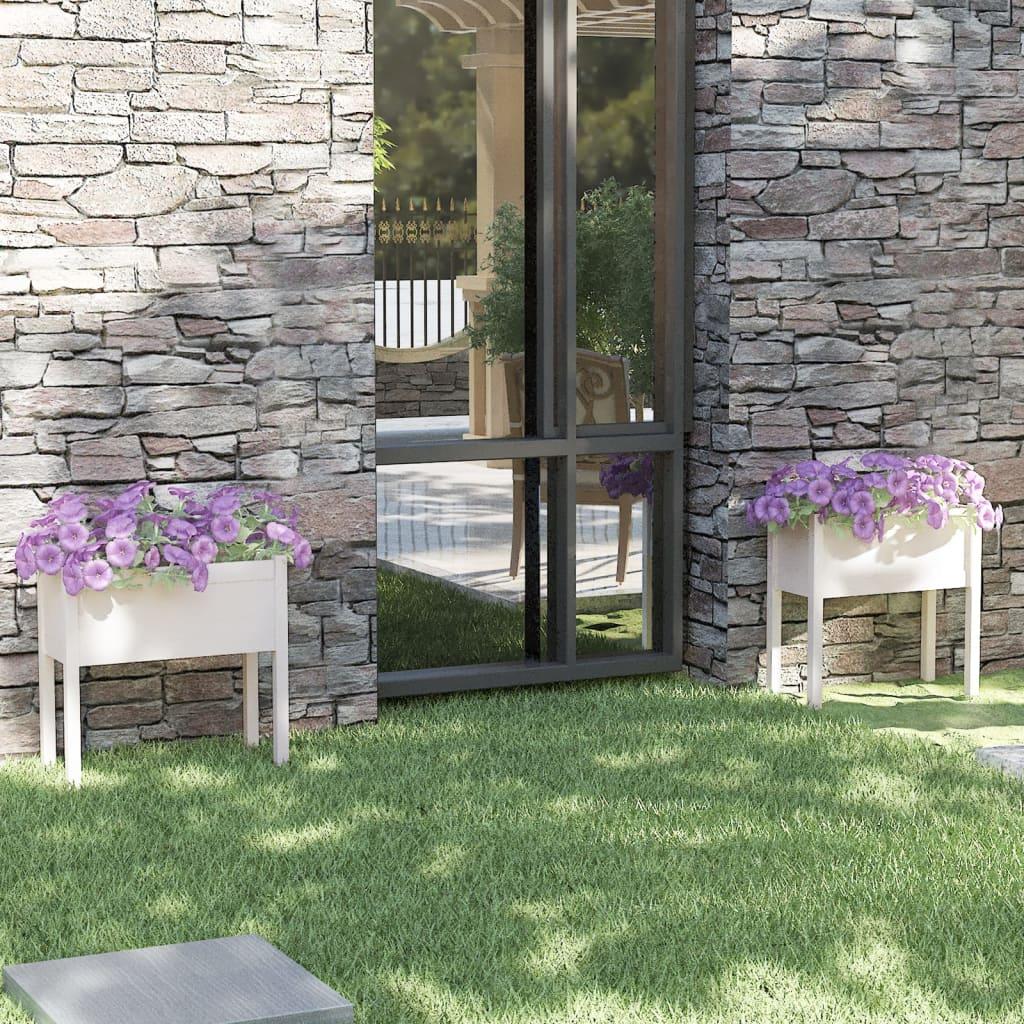 Plantekasser 2 stk. 70x31x70 cm massivt fyrretræ hvid Plantekasser 2 stk. 70x31x70 cm massivt fyrretræ hvid