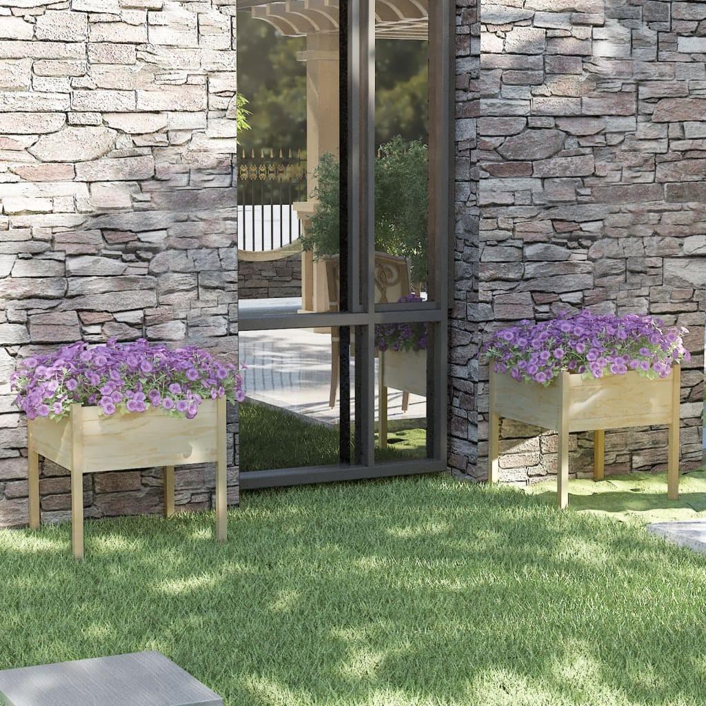 Plantekasser 2 stk. 70x70x70 cm massivt fyrretræ Plantekasser 2 stk. 70x70x70 cm massivt fyrretræ