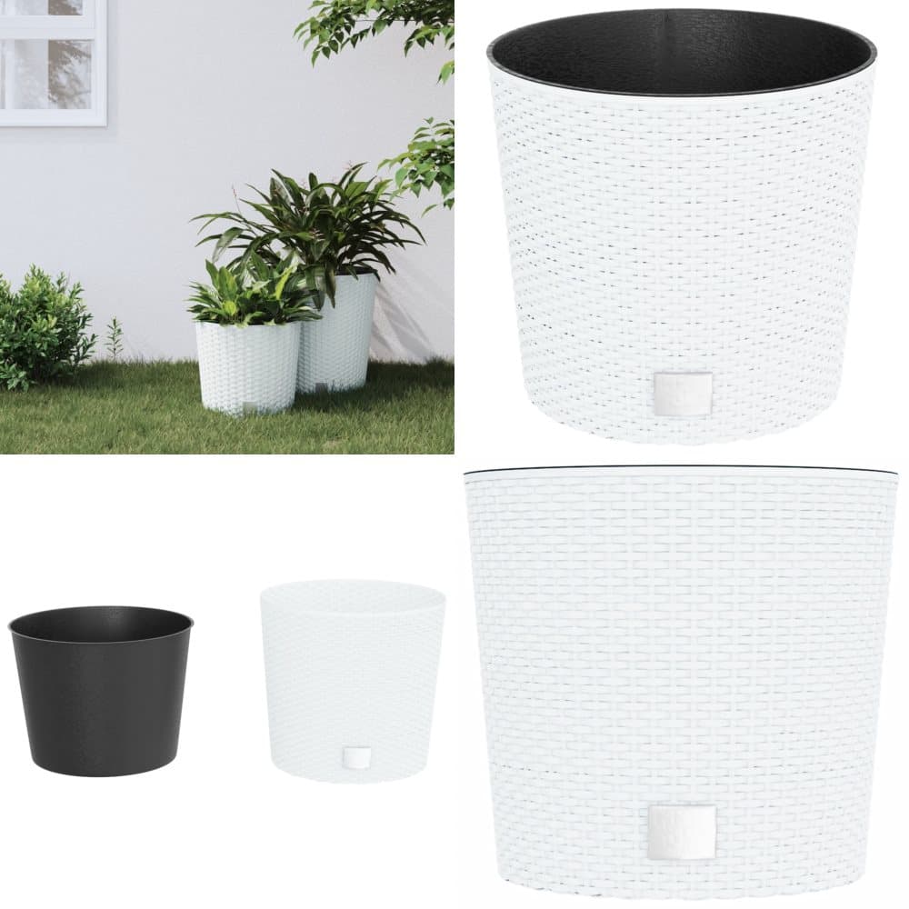 Plantekrukke 15/15,3 l udtagelig indsats PP rattanlook hvid - Plantekrukke - Plantekrukker - Home & Living Plantekrukke 15/15,3 l udtagelig indsats PP rattanlook hvid - Plantekrukke - Plantekrukker - Home & Living