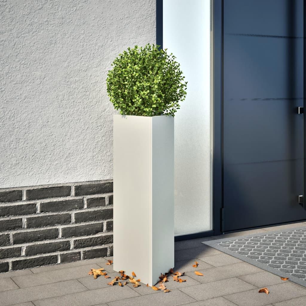 Plantekrukke 30x26x75 cm trekantet stål hvid Plantekrukke 30x26x75 cm trekantet stål hvid