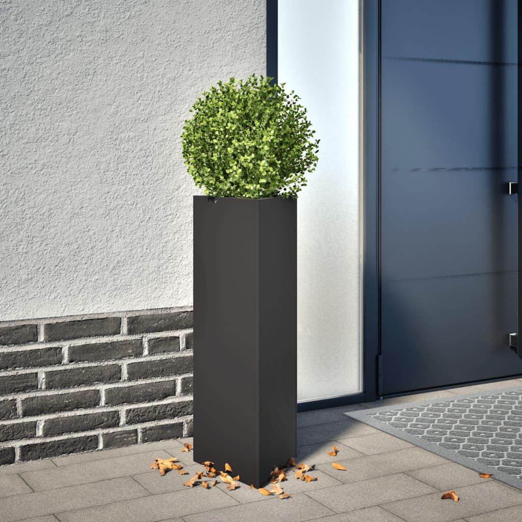 Plantekrukke 30x26x75 cm trekantet stål sort Plantekrukke 30x26x75 cm trekantet stål sort