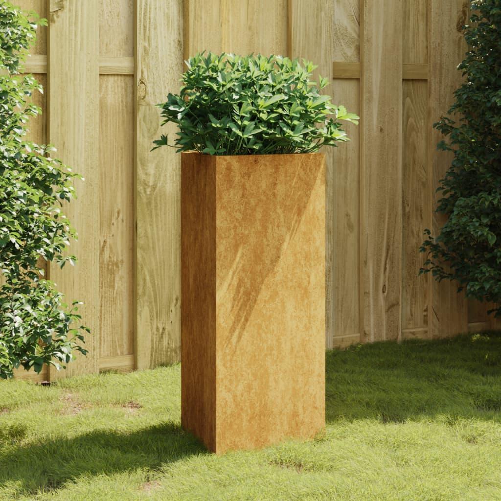 Plantekrukke 40 × 34,5 × 75 cm i cortenstål - rustfarvet høj krukke til have og terrasse Plantekrukke 40 × 34,5 × 75 cm i cortenstål - rustfarvet høj krukke til have og terrasse