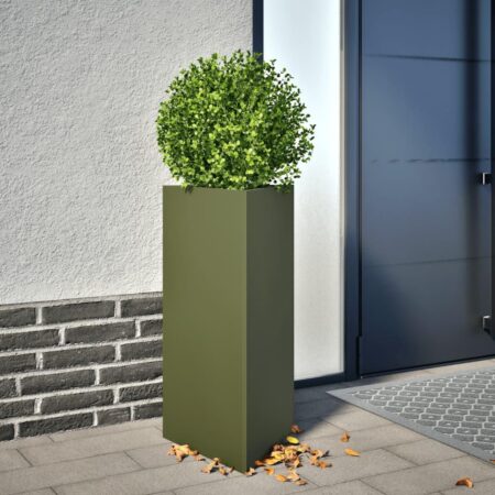 Plantekrukke 40x34,5x70 cm trekantet stål olivengrøn