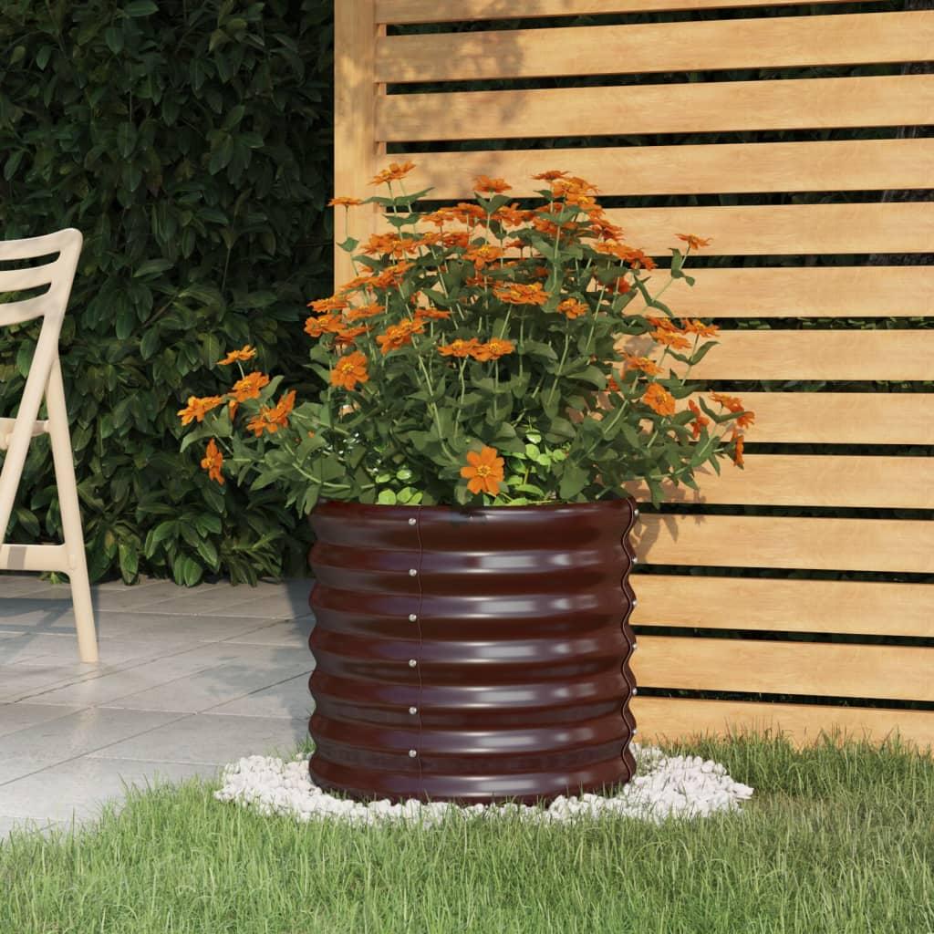 Plantekrukke 40x40x36 cm pulverlakeret stål brun Plantekrukke 40x40x36 cm pulverlakeret stål brun