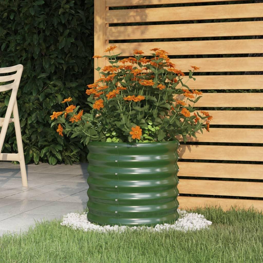 Plantekrukke 40x40x36 cm pulverlakeret stål grøn Plantekrukke 40x40x36 cm pulverlakeret stål grøn