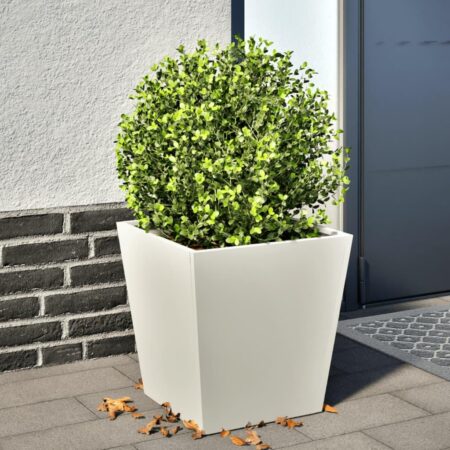Plantekrukke 40x40x40 cm stål hvid