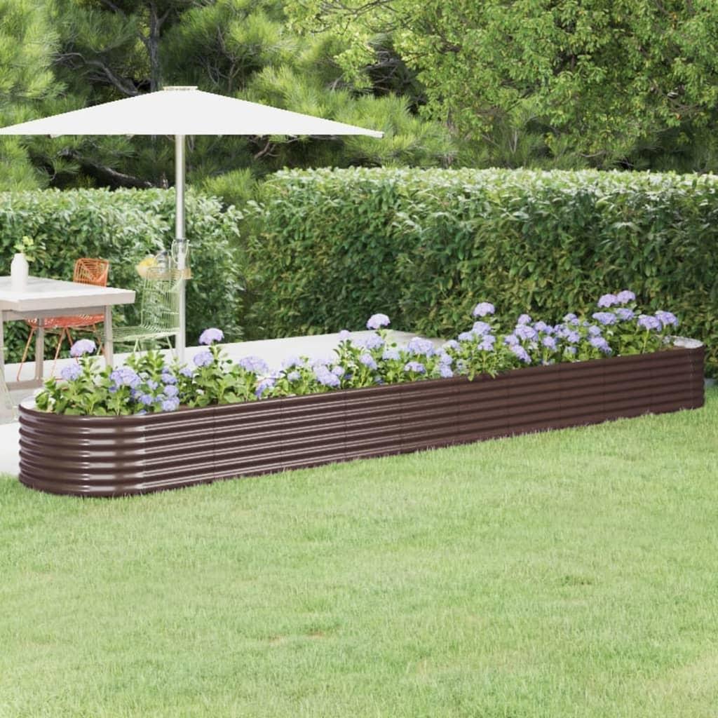 Plantekrukke 440x80x36 cm pulverlakeret stål brun Plantekrukke 440x80x36 cm pulverlakeret stål brun