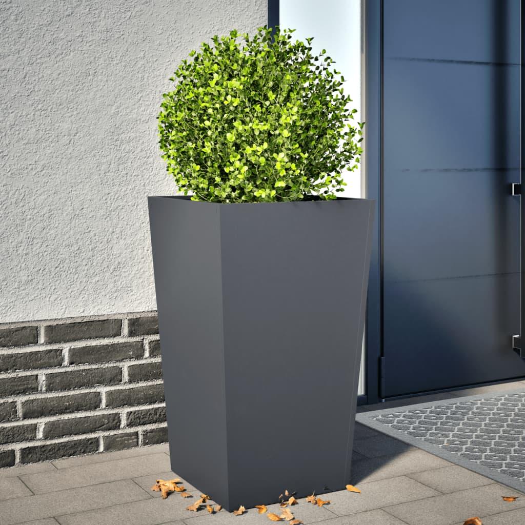 Plantekrukke 45x45x75 cm stål antracitgrå Plantekrukke 45x45x75 cm stål antracitgrå