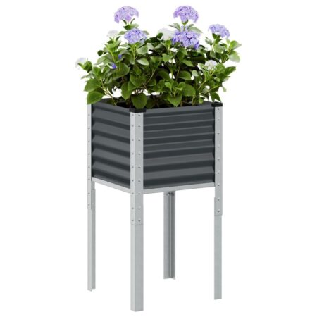 Plantekrukke 45x45x88 cm stål antracitgrå