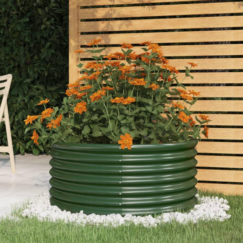 Plantekrukke 80x80x36 cm pulverlakeret stål grøn Plantekrukke 80x80x36 cm pulverlakeret stål grøn
