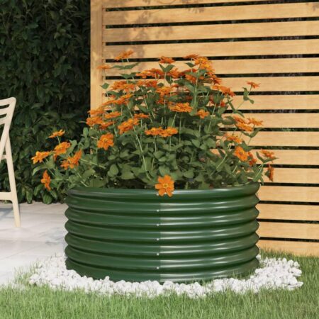 Plantekrukke 80x80x36 cm pulverlakeret stål grøn