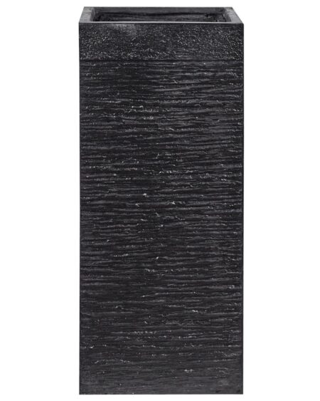 Plantekrukke i Sort Fiber Ler 26 x 26 x 60 cm H⌀j Aflang Firkantet Urtepotteskjuler til Gulv med Afl⌀bshuller Indend⌀rs Udend⌀rs Terrasse