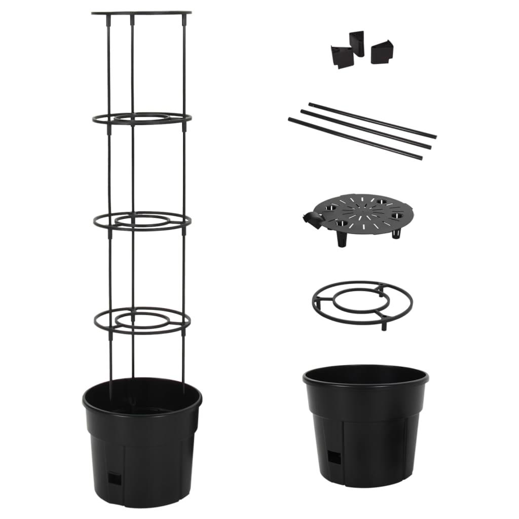 Plantekrukke til tomater Ø29,5x115 cm polypropylen antracitgrå Plantekrukke til tomater Ø29,5x115 cm polypropylen antracitgrå