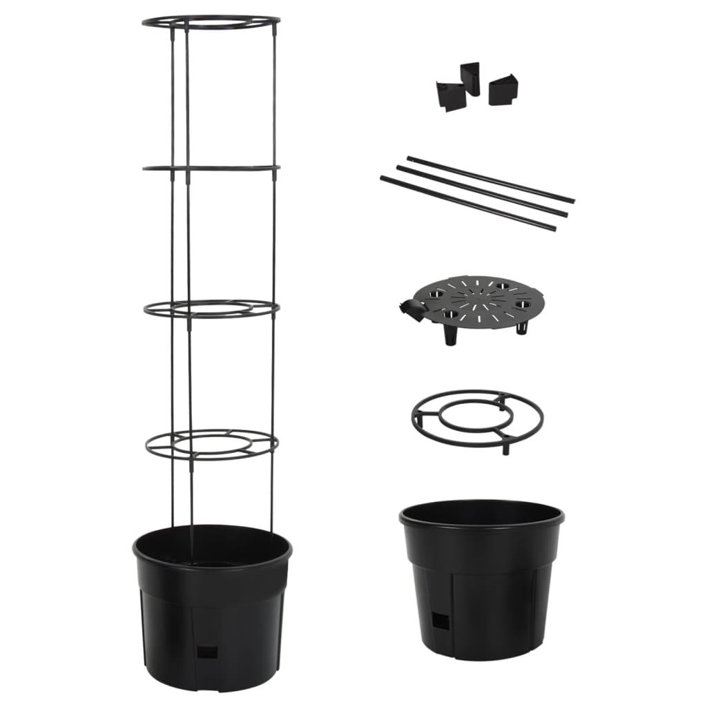 Plantekrukke til tomater Ø39x150 cm polypropylen antracitgrå Plantekrukke til tomater Ø39x150 cm polypropylen antracitgrå
