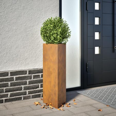 Plantekrukker 2 stk. 30x26x75 cm trekantet cortenstål sort