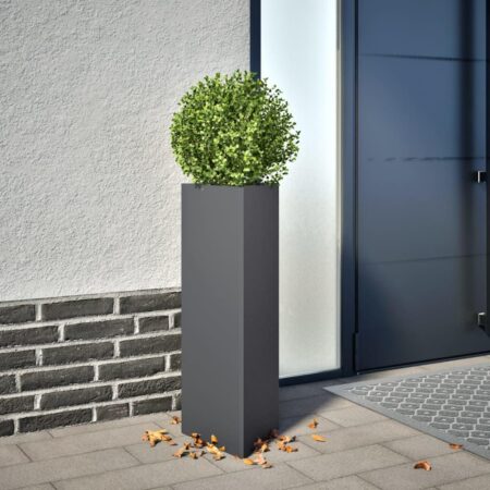 Plantekrukker 2 stk. 30x26x75 cm trekantet stål antracitgrå