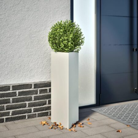 Plantekrukker 2 stk. 30x26x75 cm trekantet stål hvid