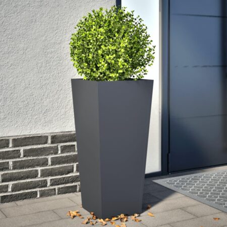 Plantekrukker 2 stk. 35x35x75 cm stål antracitgrå