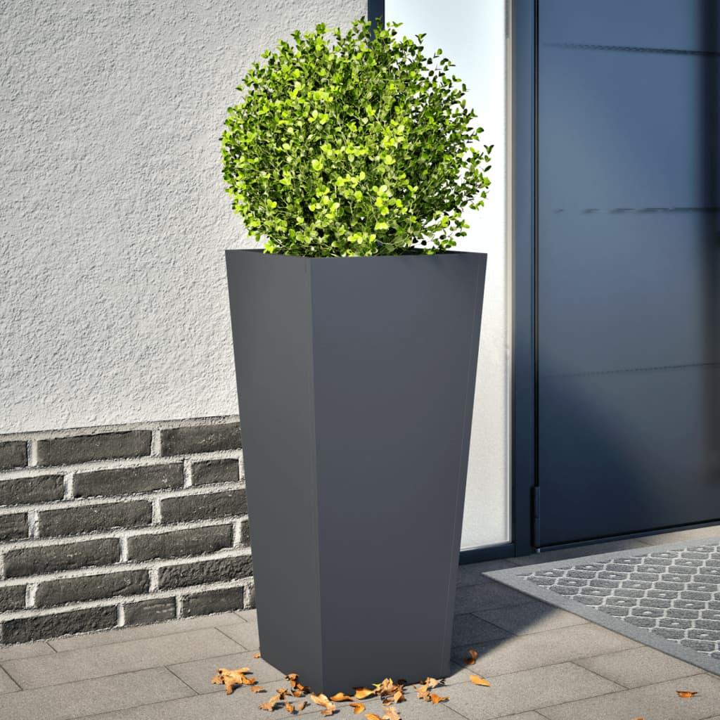 Plantekrukker 2 stk. 35x35x75 cm stål antracitgrå Plantekrukker 2 stk. 35x35x75 cm stål antracitgrå