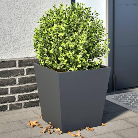 Plantekrukker 2 stk. 40x40x40 cm stål antracitgrå