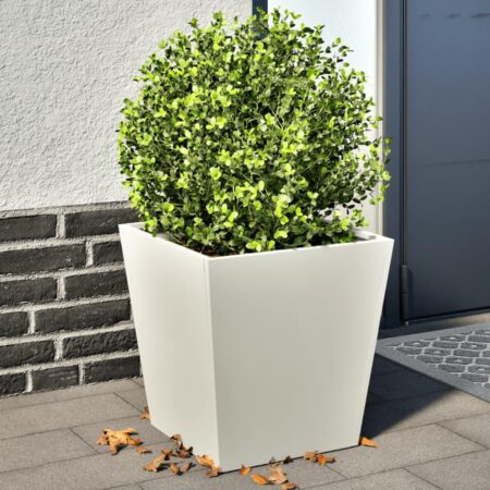 Plantekrukker 2 stk. 40x40x40 cm stål hvid