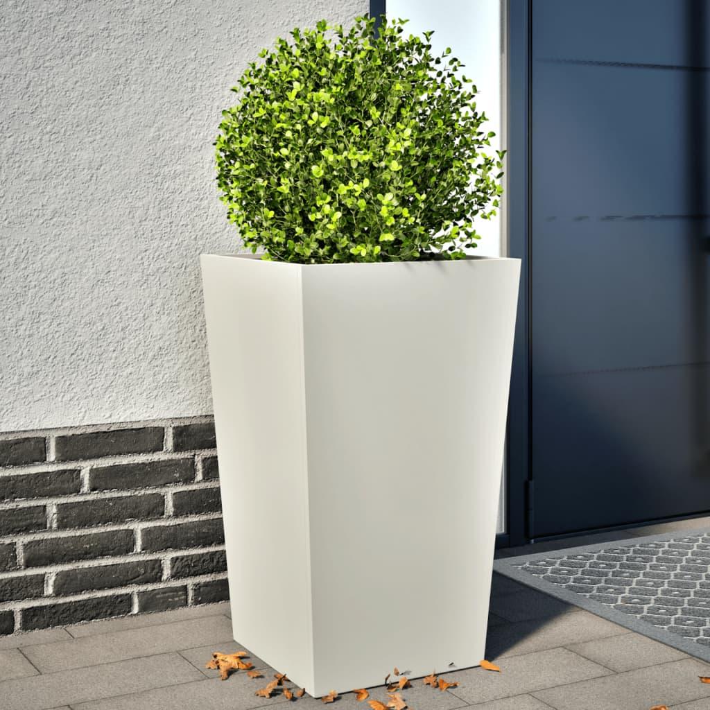 Plantekrukker 2 stk. 45x45x75 cm stål hvid Plantekrukker 2 stk. 45x45x75 cm stål hvid