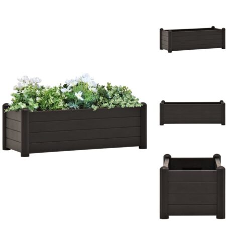 Plantekrukker - Living højbed 100x43x35 cm PP antracitgrå