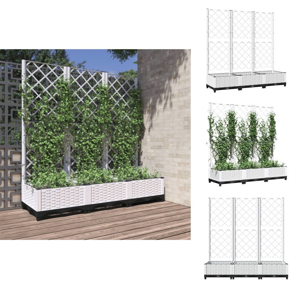 Plantekrukker - Living plantekasse med espalier 120x40x121,5 cm PP hvid Plantekrukker - Living plantekasse med espalier 120x40x121,5 cm PP hvid