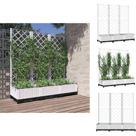 Plantekrukker - Living plantekasse med espalier 120x40x121,5 cm PP hvid