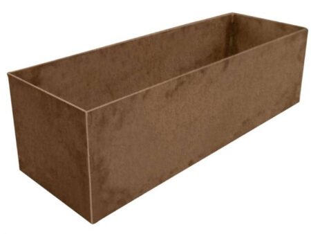 Plantekumme i 5 mm rust stålplade. 120 x 40 x 60 cm. (Skjultehjul)